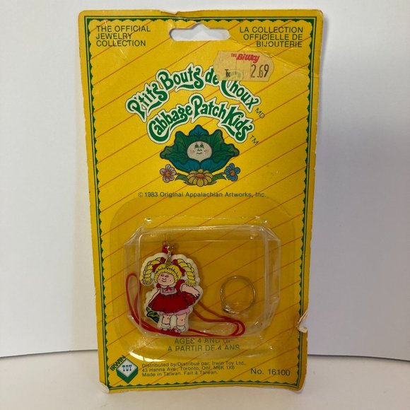 Vintage Cabbage Patch Kids Official Jewelry Ring and Necklace New 1983 Damaged - Picture 1 of 8